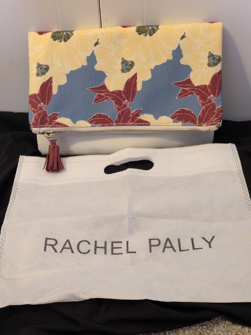 Rachel Pally Floral Fold-Over Clutch in Yellow, Blue & Red
